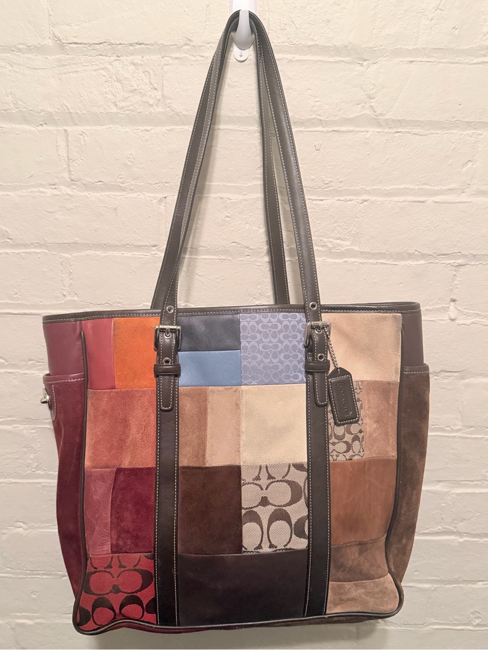 Coach Patchwork Leather & Suede Tote Bag - Multicolor Patchwork
